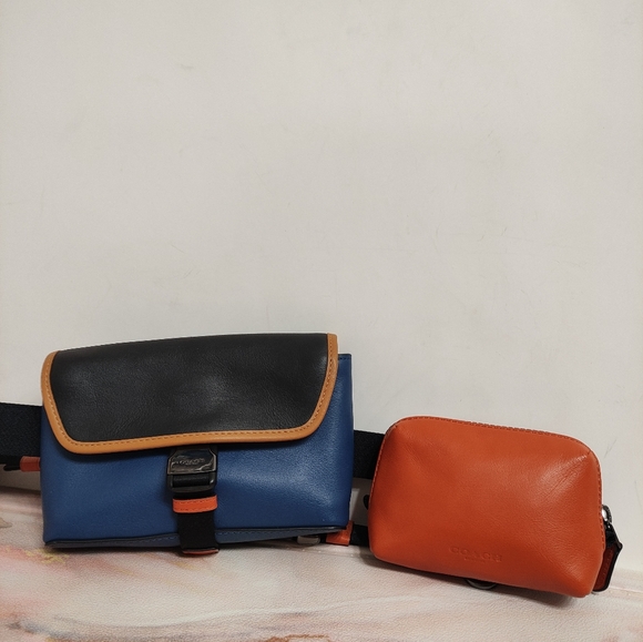 Coach Rider Double Belt Bag In Colorblock C3132 - Picture 1 of 16